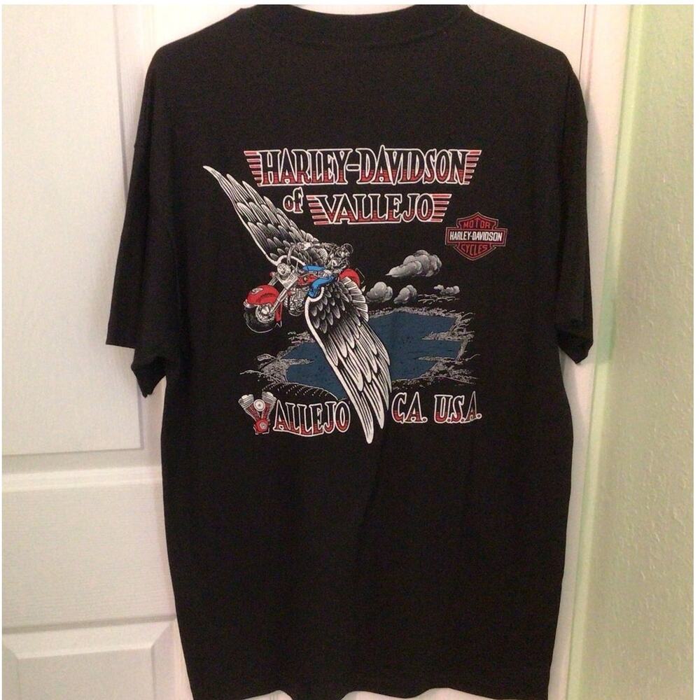 Vintage Harley Davidson tshirt Vallejo CA single stitch Large 90s